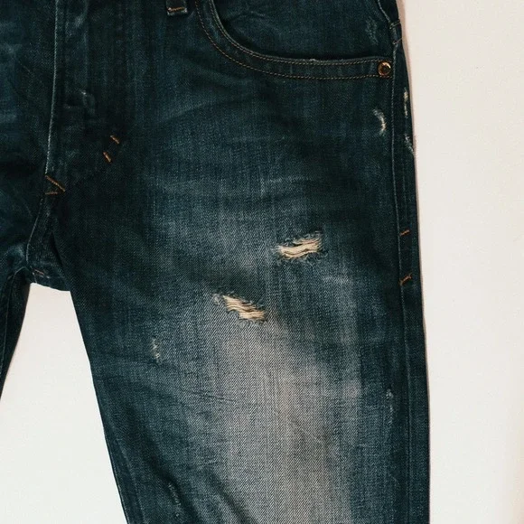 Diesel Industry Thavar Jeans Mens 31x30 Blue Dark Wash Slim Skinny Denim - Picture 8 of 16